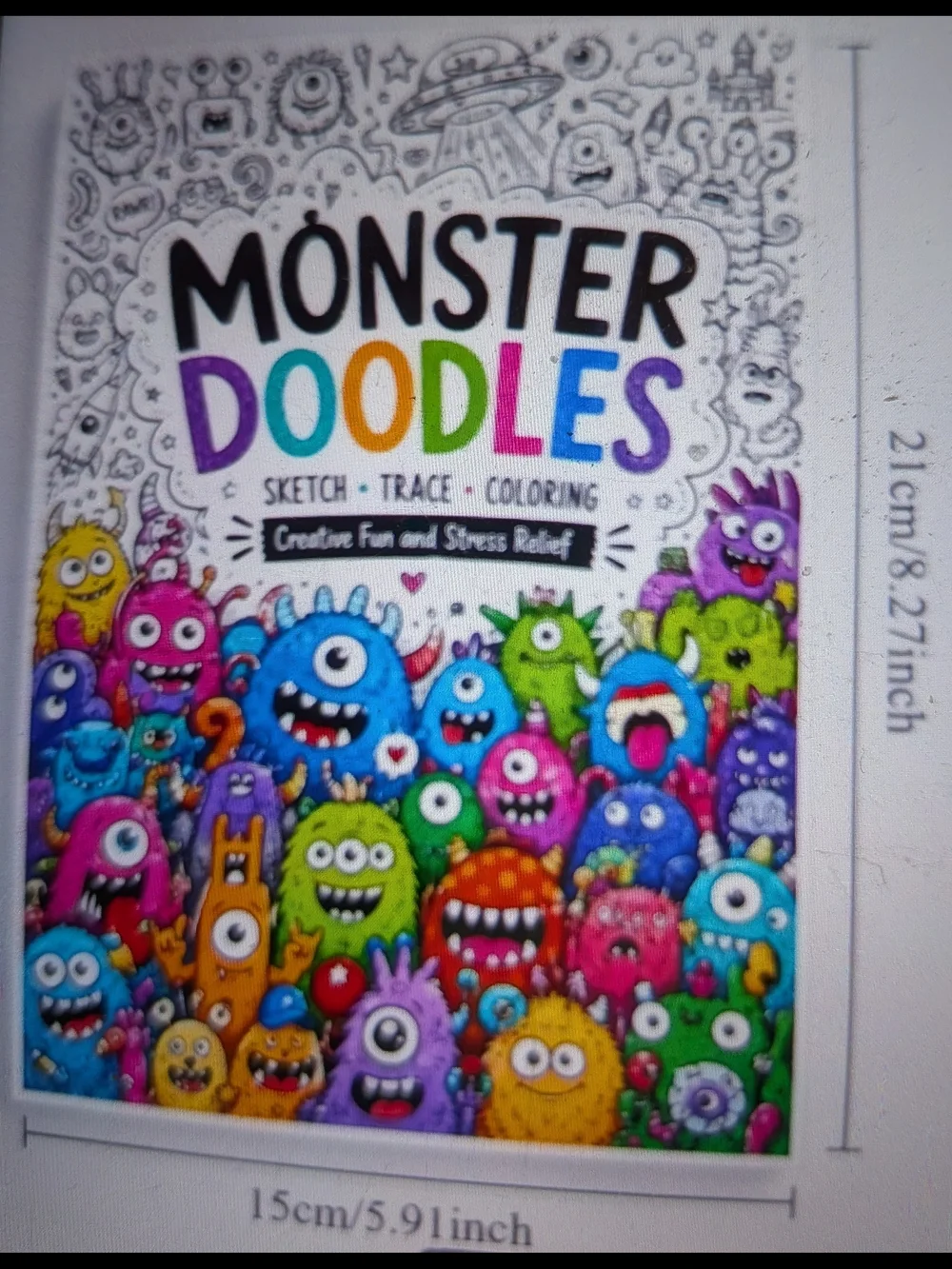 Monster Doodles Kids Sketch & Coloring Book - Multicolor